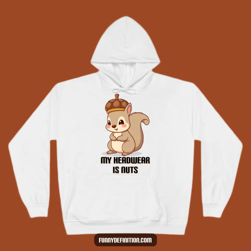 Funny Squirrel Acorn Hat Hoodie - Cozy & Adorable Woodland Sweatshirt Gift