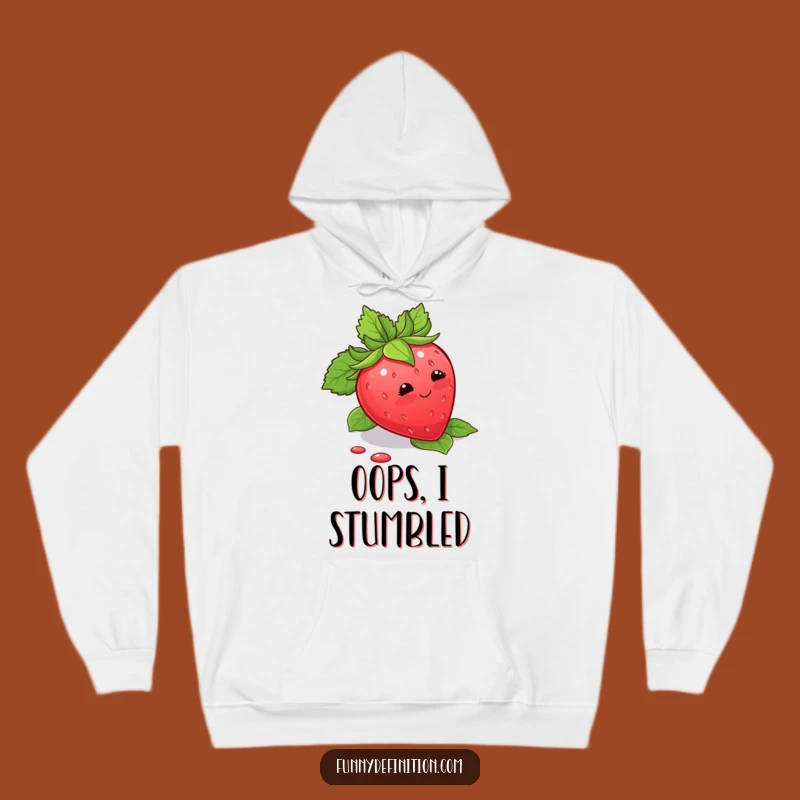 Funny Strawberry Trip Hoodie: Cozy Blushing Fruit Wear for a Hilarious Gift
