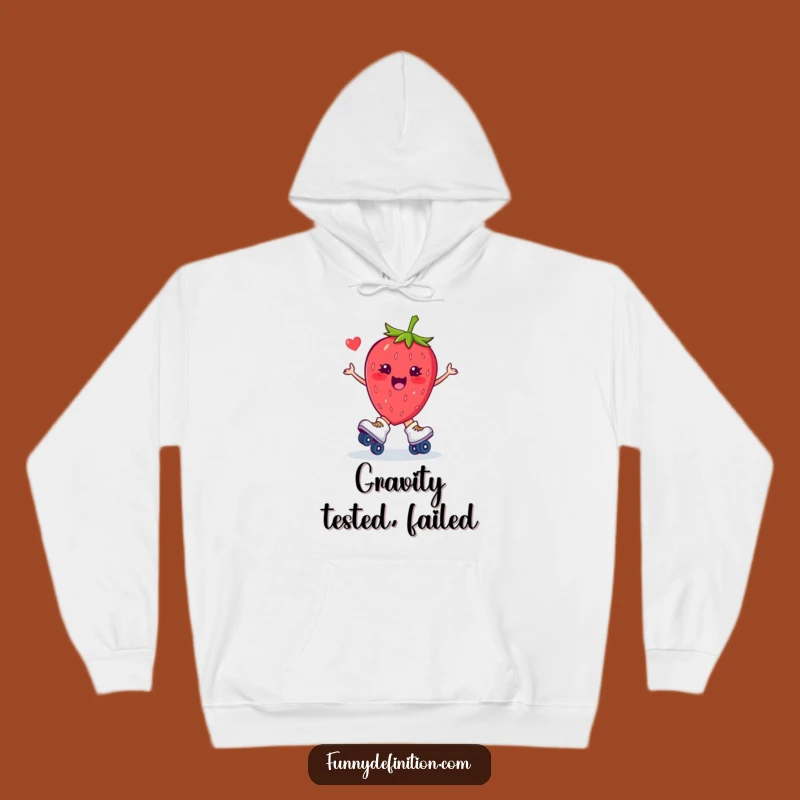 Funny Strawberry Roller Skate Trip Hoodie: Cozy and Hilarious Cartoon Apparel