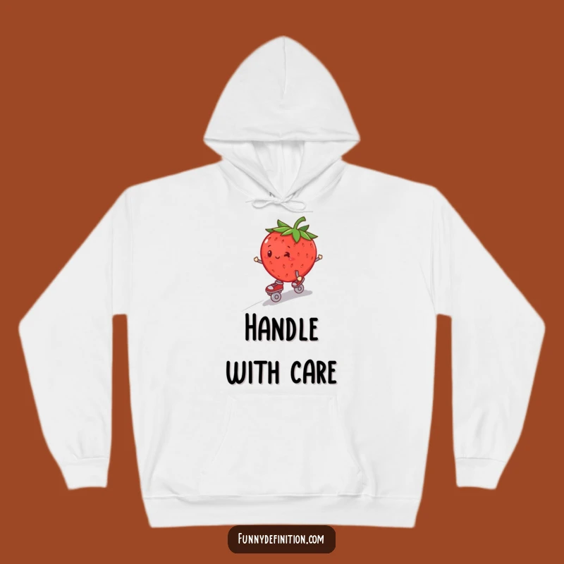 Funny Strawberry Roller Skate Hoodie - Cozy Wobbly Fun, Ideal Funny Gift