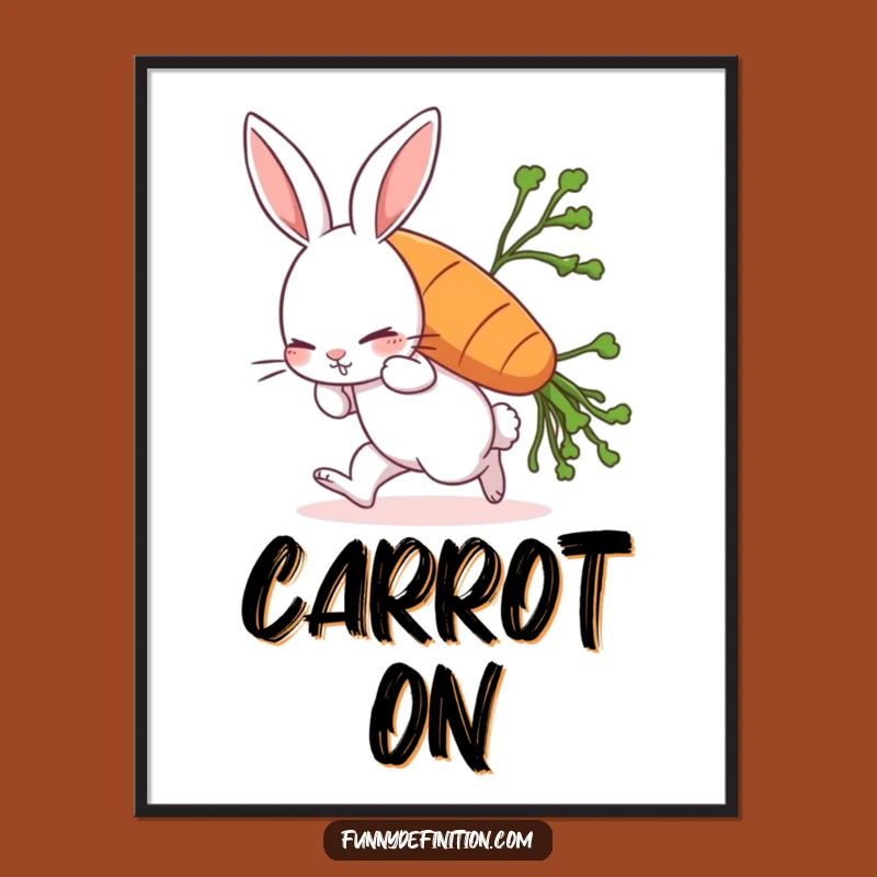 Free Printable Wall Art: Rabbit's Comical Carrot Challenge Art Downloadable
