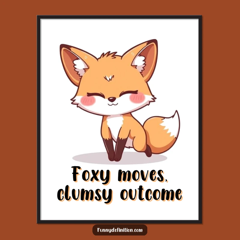 Free Printable Fox Tripping Wall Art: Silly Expression Character, Downloadable Humor