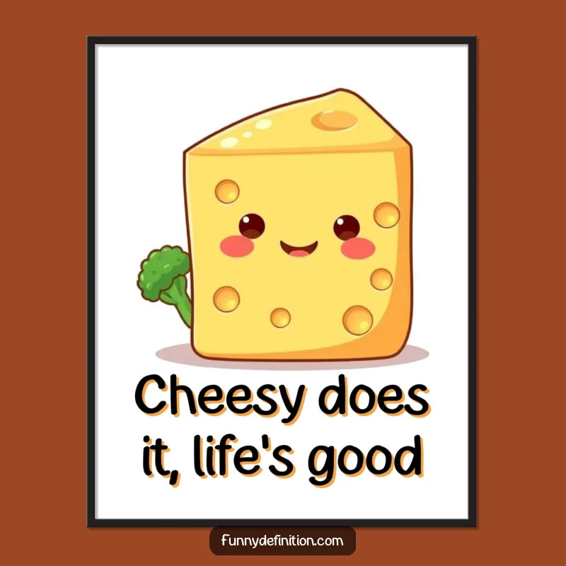Funny Free Printable Wall Art: Shy Broccoli & Cheese - Quirky Downloadable Decor