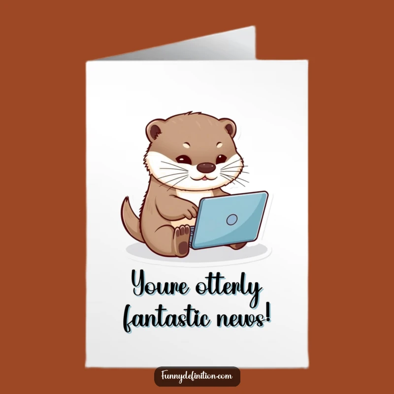 Free Printable Congrats Card: Otter Typing Speed, Funny Downloadable Gift