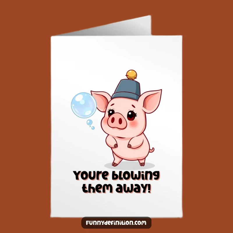 Free Printable Congrats Card: Pig's Unexpected Joy - Funny Downloadable Gift