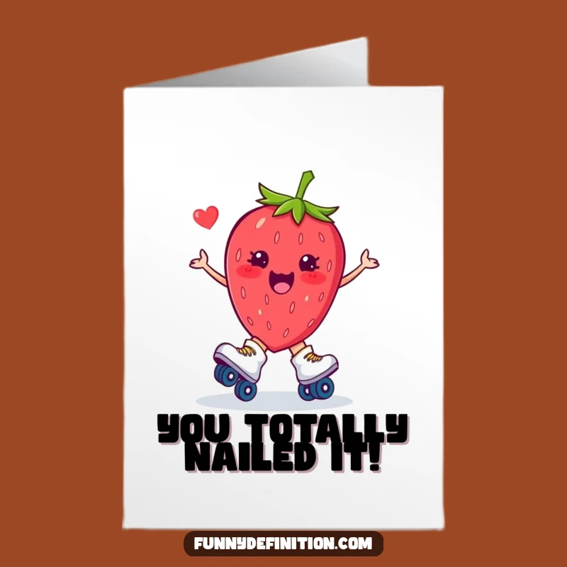 Free Printable Congrats Card: Strawberry Skater's Hilarious Mishap!