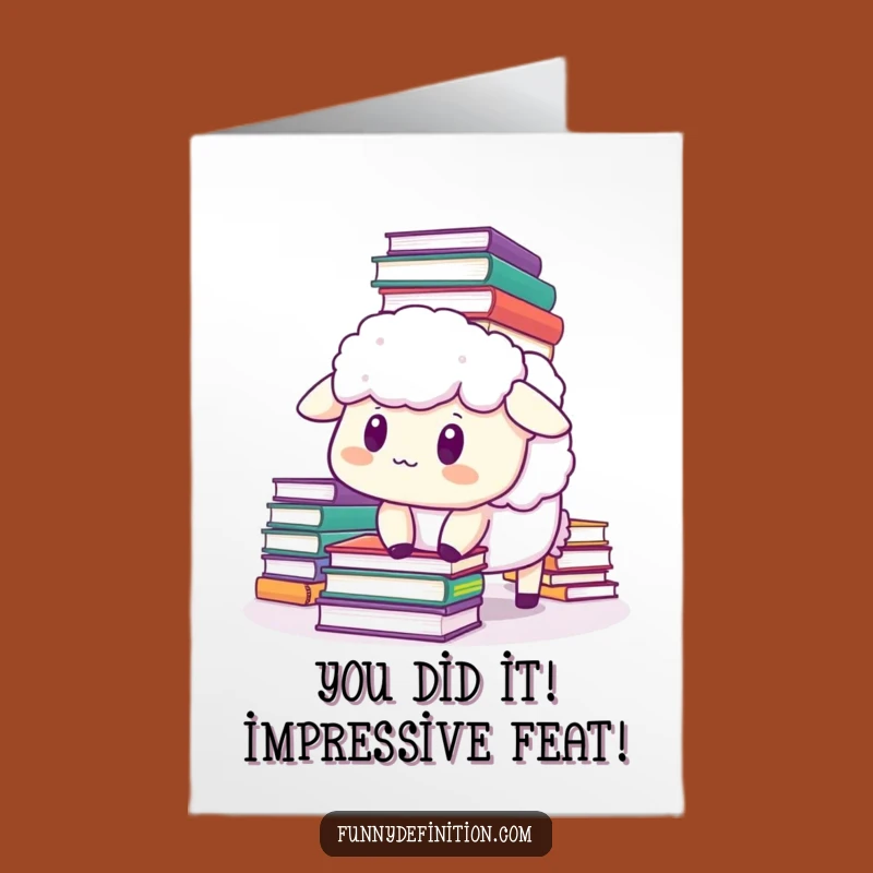 Free Printable Congratulations Card: Sheeply Startled by Success Downloadable