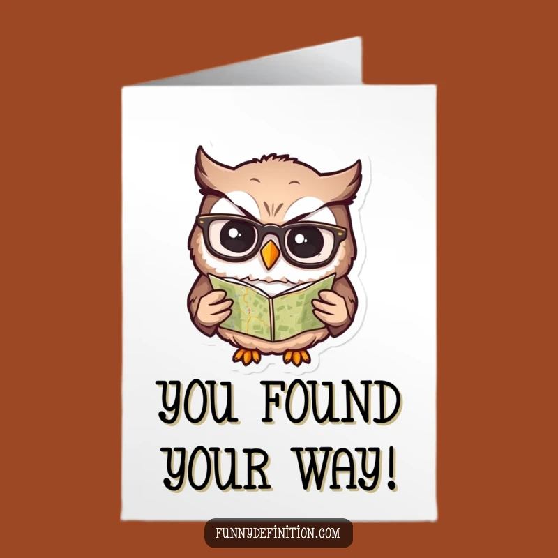 Free Printable Congrats Card: Owl's Lost Journey - Funny Downloadable Celebration