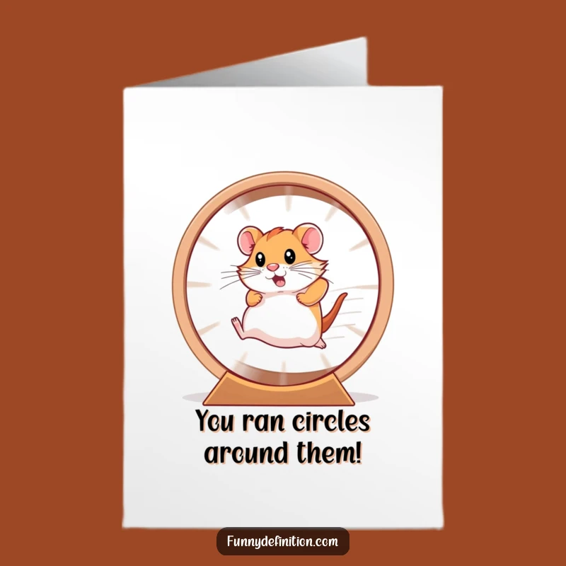 Free Printable Congrats Card: Hamster Speed Success Funny Downloadable Gift