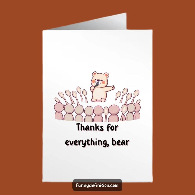Comical Free Printable Thank You Card: Bear's Spoon Aria - Downloadable!