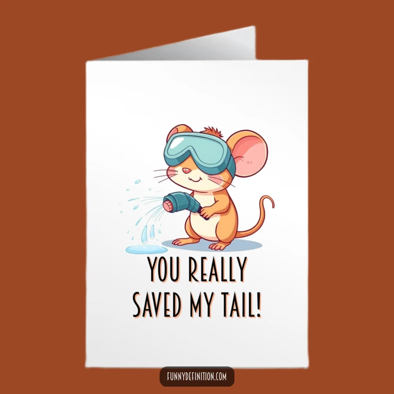 Free Printable Mouse Thank You Card: Funny Water Spray Theme, Quirky Downloadable Gift