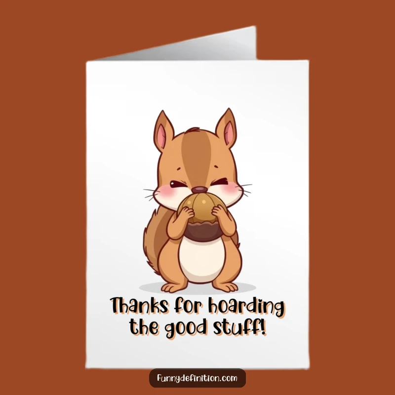 Free Printable Squirrel Thank You Card: Nutty Secret DIY Downloadable Gift