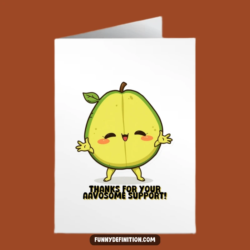 Free Printable Thank You Card: Avocado Split - Express Gratitude with Humor, Downloadable