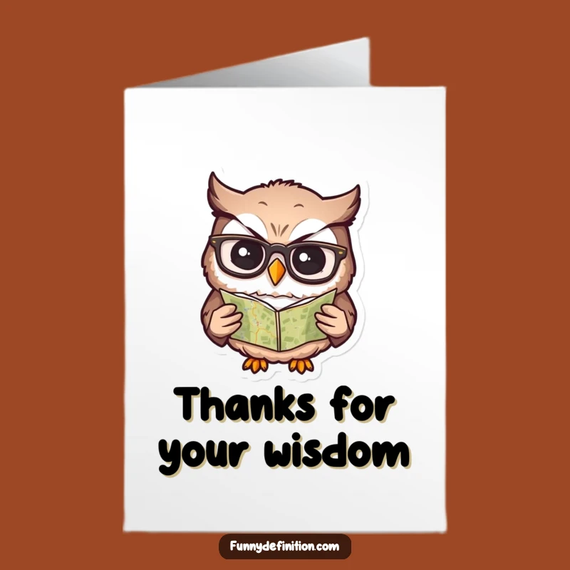 Free Printable Thank You Card: Owl's Confused Gratitude - Funny Downloadable Gift