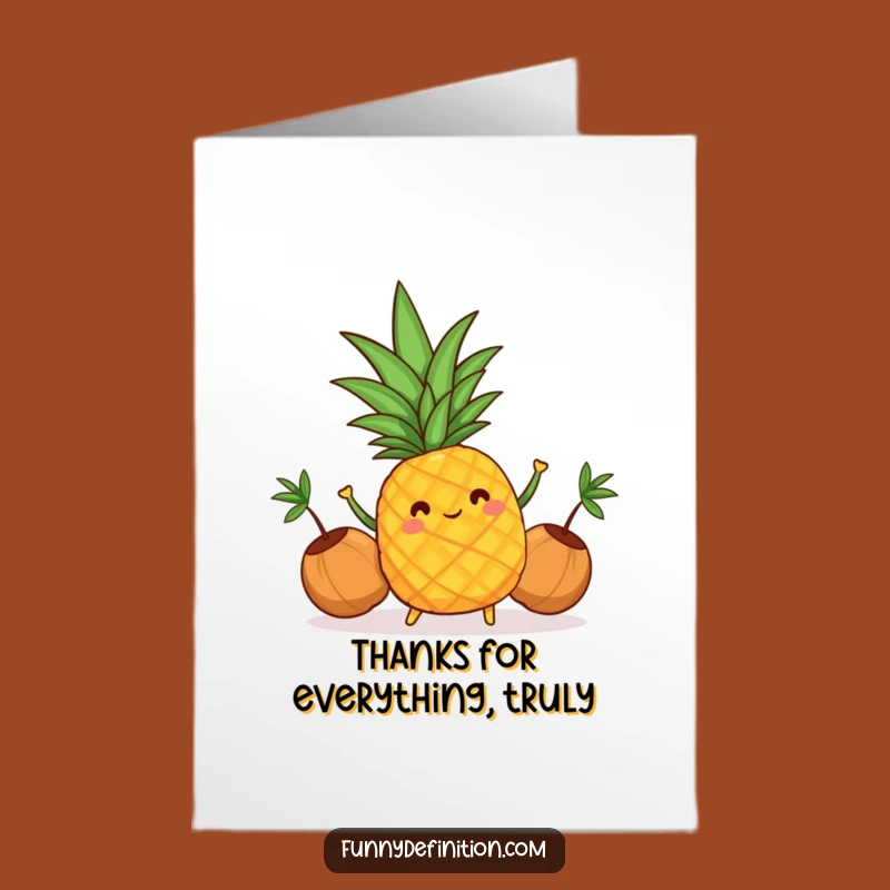 Free Printable Thank You Card: Pineapple's Delightful Coconut Thanks!