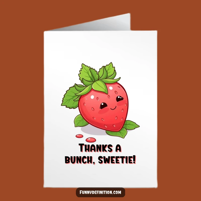 Free Printable Thank You Card: Strawberry Oops - Adorable & Funny Downloadable