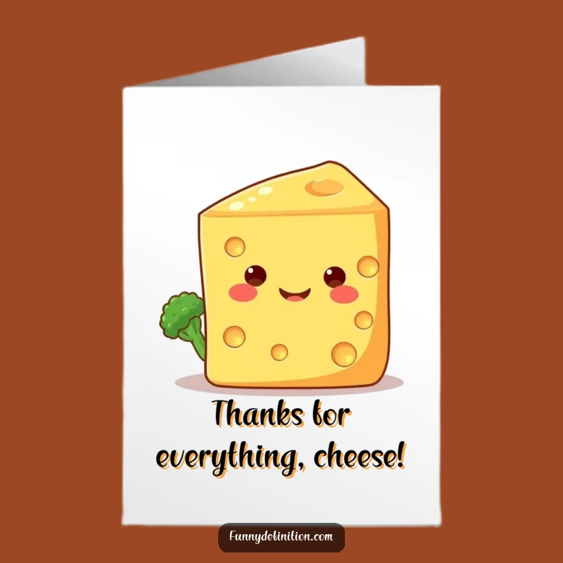 Funny Free Printable Thank You Card: Broccoli & Cheese - DIY Downloadable Gift