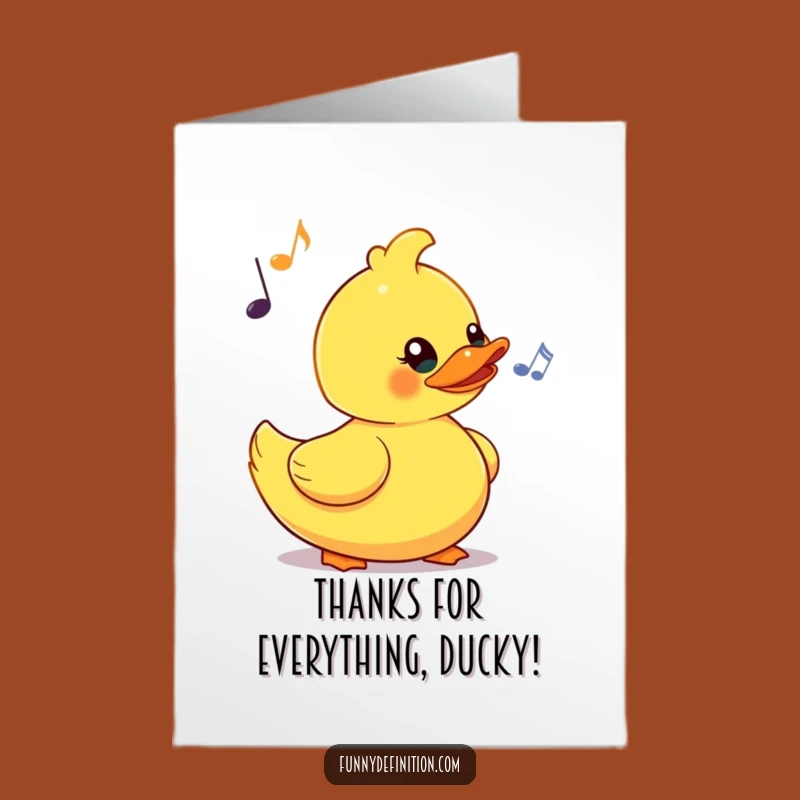 Free Printable Funny Rubber Duck Thank You Card - Humorous Downloadable Gift