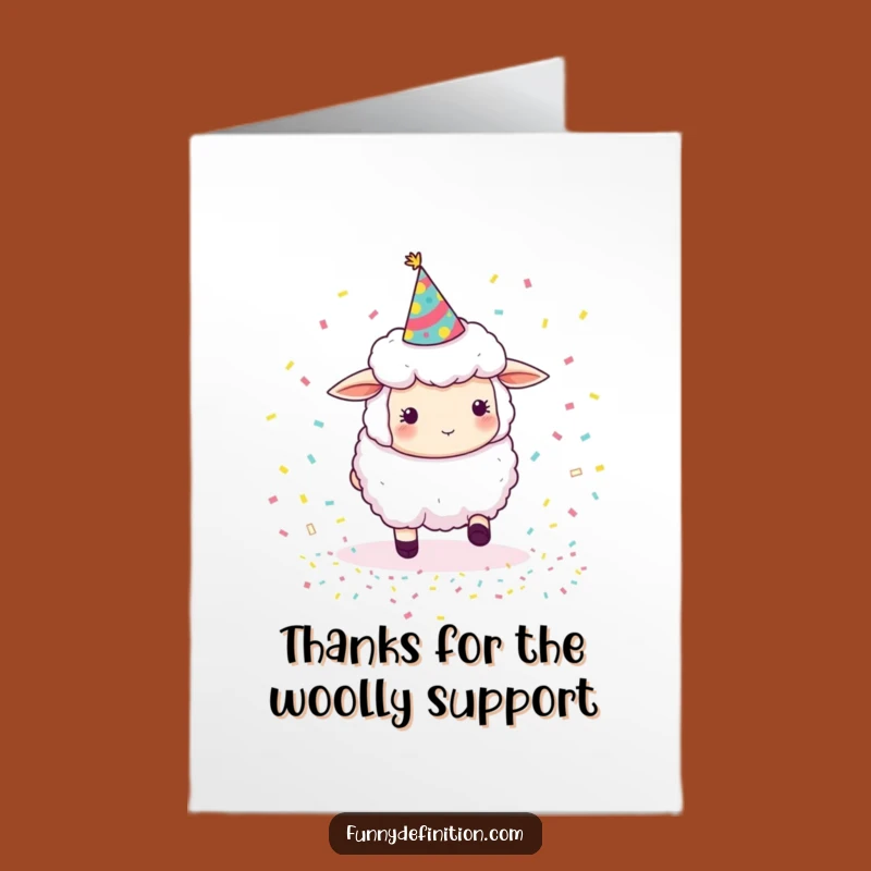 Free Printable Funny Sheep Thank You Card: Adorable Confetti Herding Downloadable Greeting