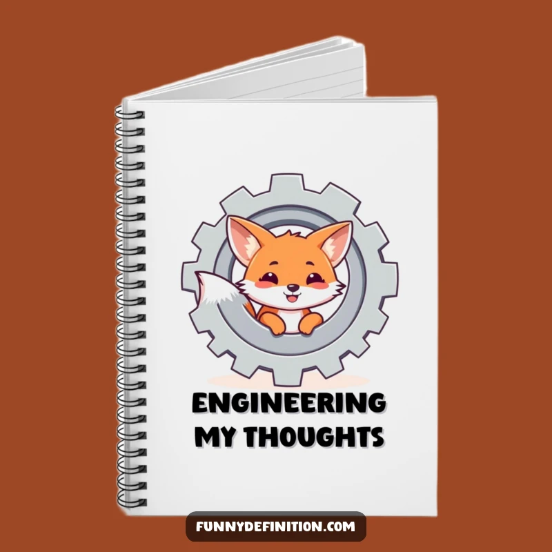Funny Fox Gear Notebook - Clever Journal for Ideas Gift
