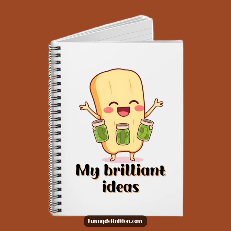 Funny Baguette Juggling Pickles Notebook: Jot Down Laughs & Ideas