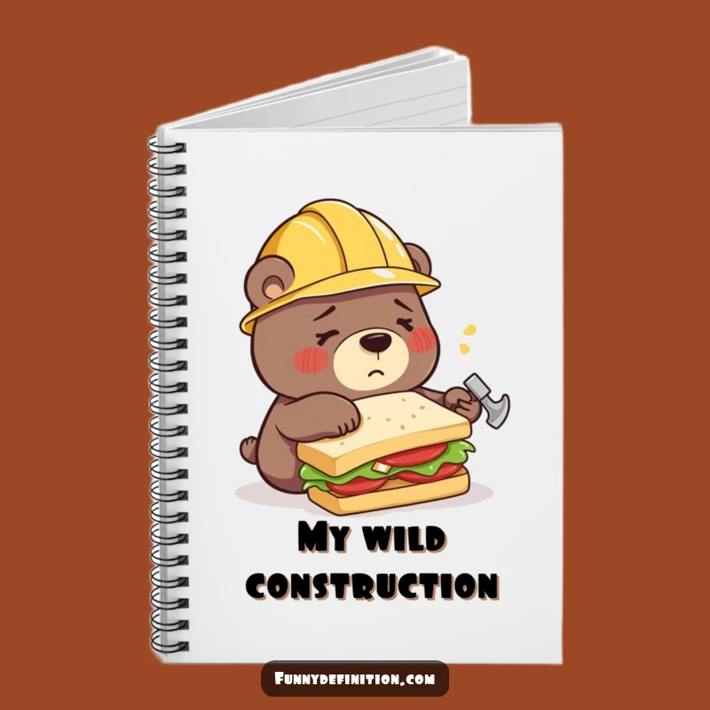 Funny Bear Building Sandwich Notebook - Jot Down Your Plans