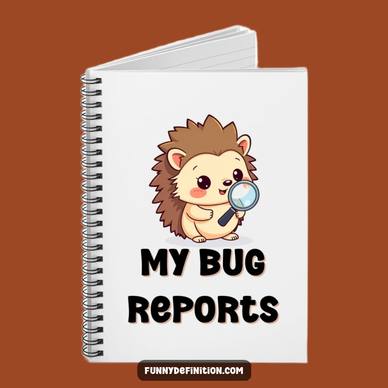 Funny Hedgehog Debugging Notebook - Hilarious Programmer Journal Gift