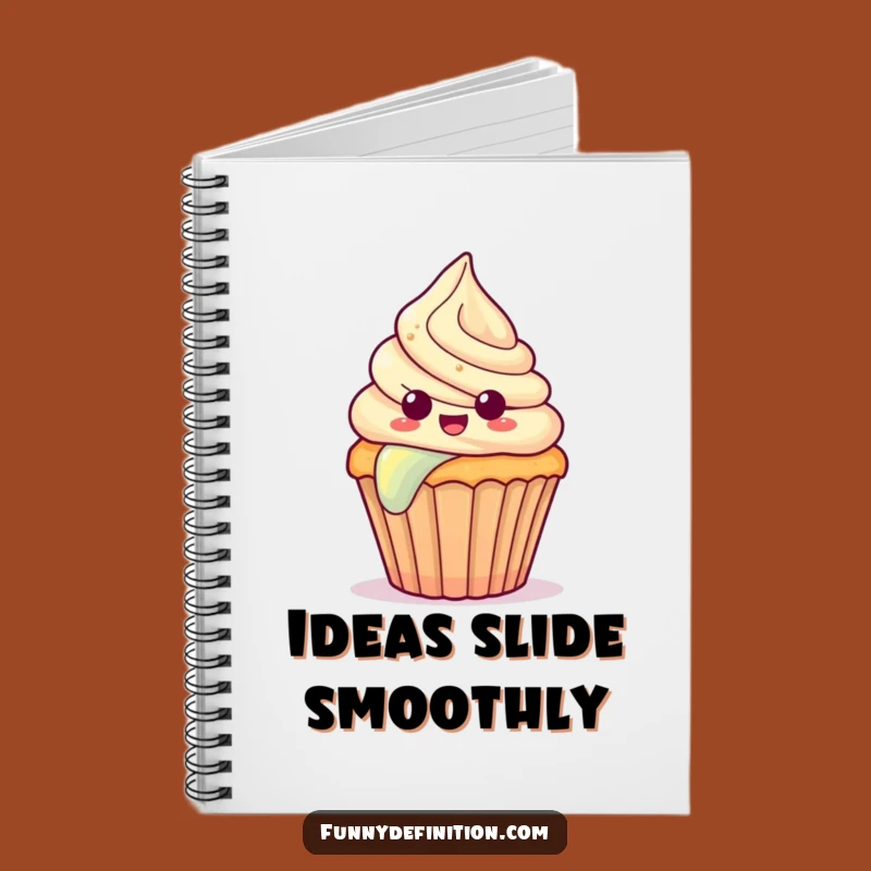 Funny Surprised Cupcake Notebook - Whimsical Rainbow Slide Journal for Ideas