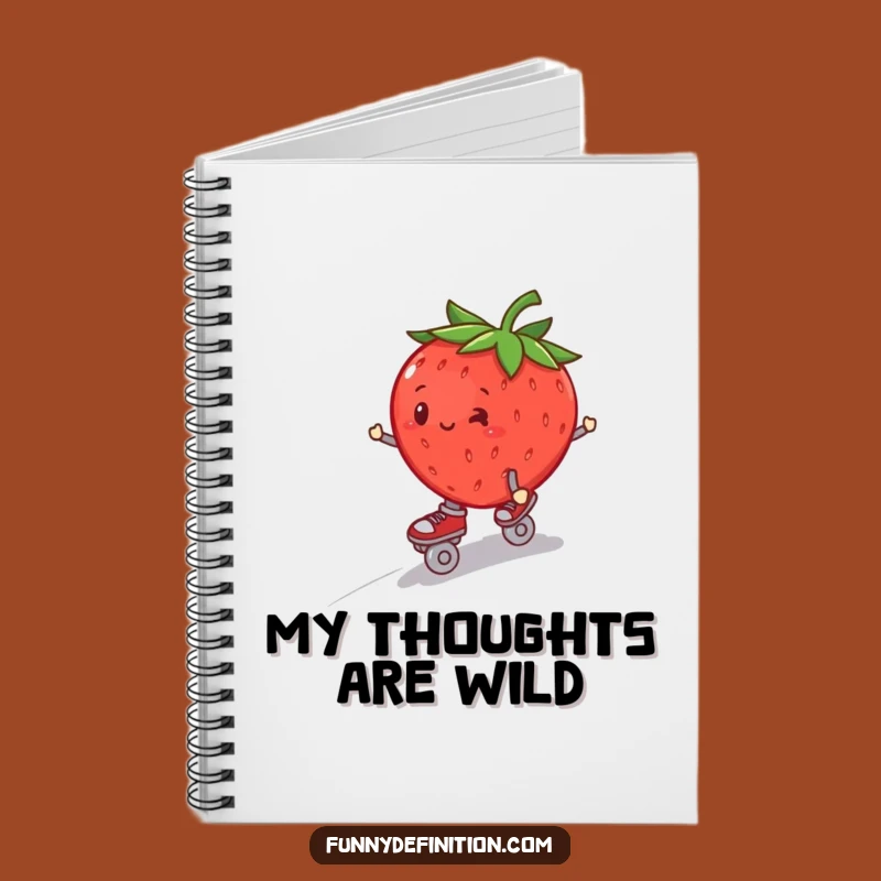 Funny Strawberry Roller Skate Notebook - Journal Your Adventures, Essential Funny Gift