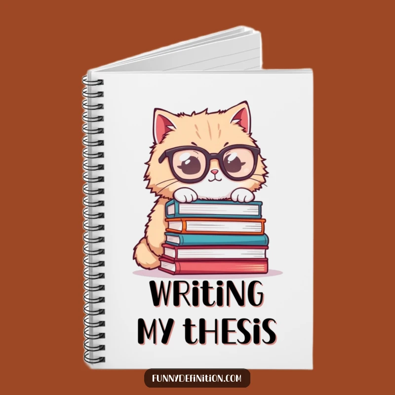 Funny Cat Glasses Notebook - Study Buddy Humor, Great Funny Gift Journal
