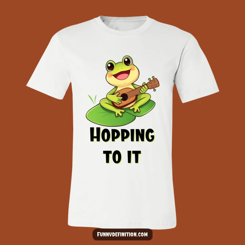 Funny Frog Ukulele T-Shirt - Happy Musician Apparel Gift