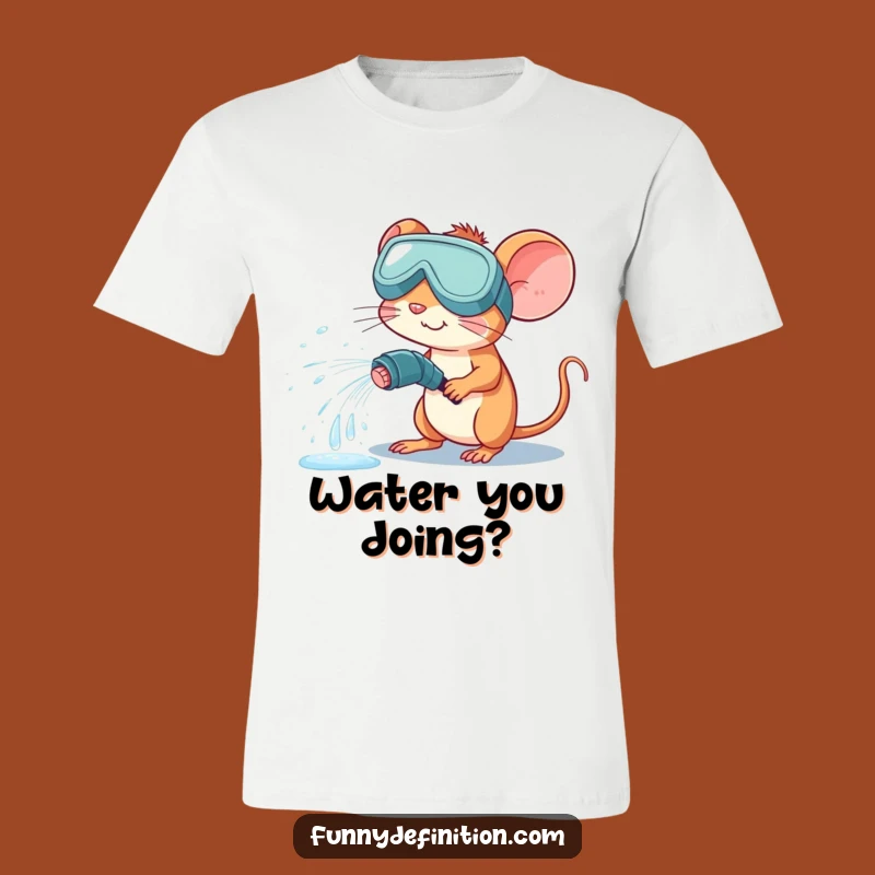 Funny Mouse Goggle Spray T-Shirt - Hilarious Water Mishap Tee Gift