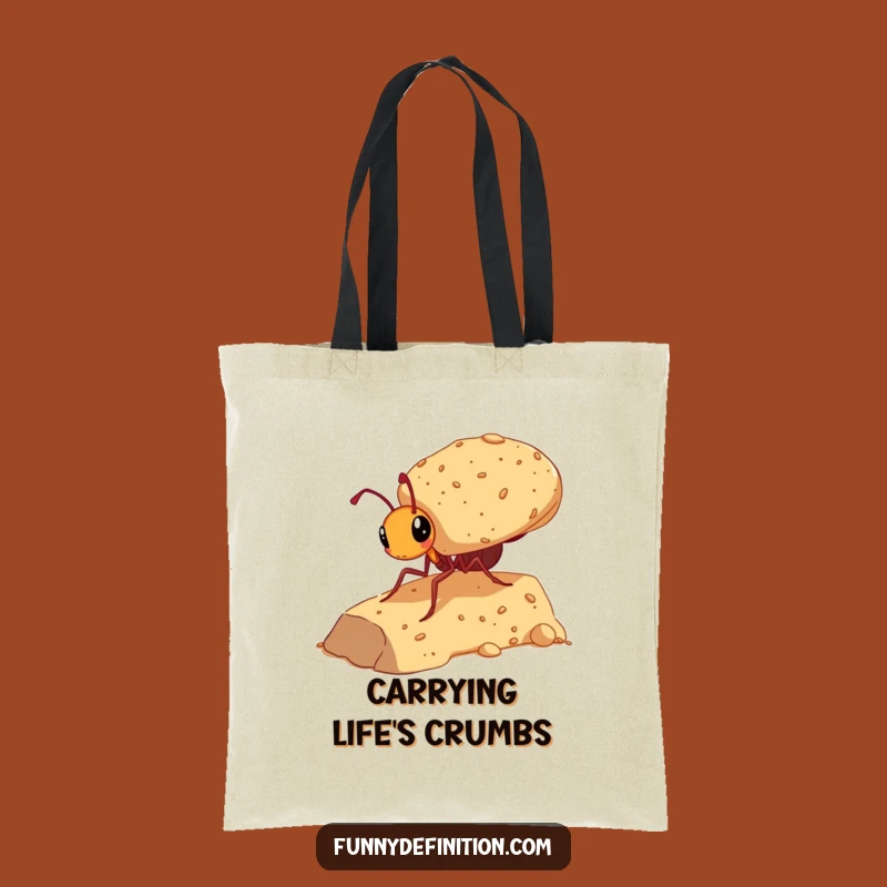 Funny Ant Carrying Giant Crumb Tote Bag - Durable Humorous Carry-All