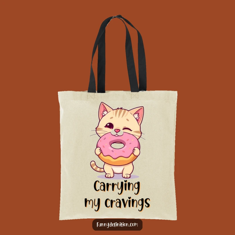 Funny Cat Donut Tote Bag: Carry Your Treats and Laughs, Adorable Funny Gift