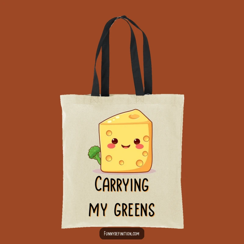 Funny Shy Broccoli Cheese Tote Bag: Carry Your Veggie Love