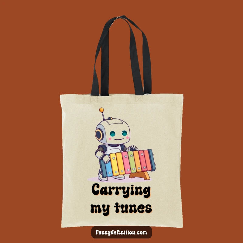 Funny Robot Xylophone Tote Bag: Carry Your Tunes and Laughs in Style, Amazing Funny Gift