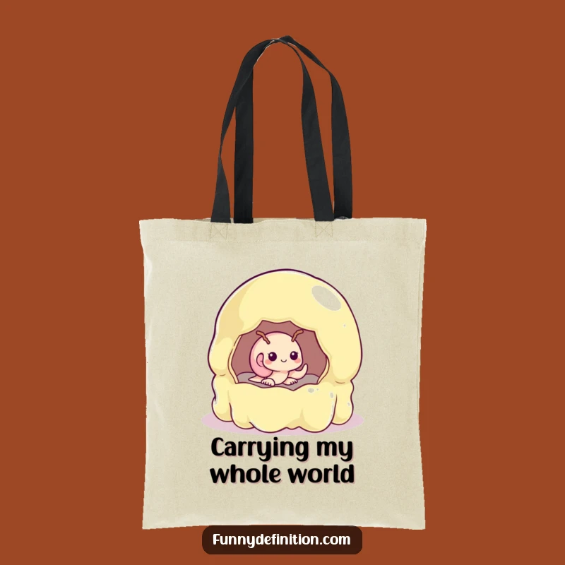 Funny Shy Snail Tote Bag - Wobbly Jelly Mold Style for Everyday Humor