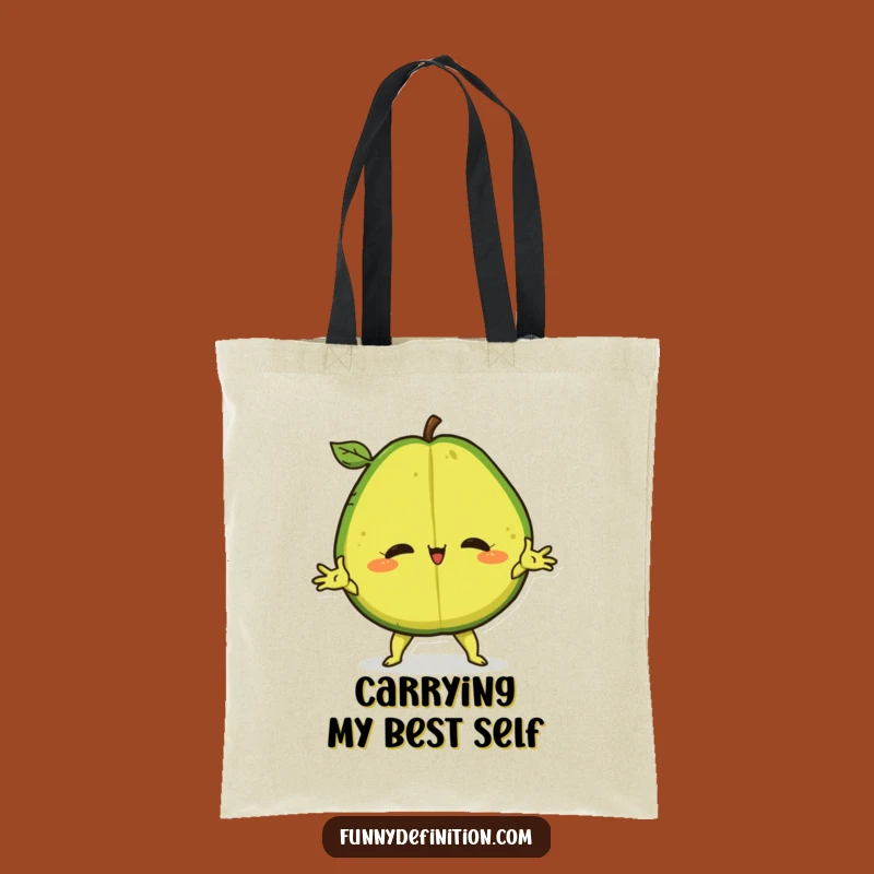 Funny Avocado Split Tote Bag: Durable Confident Fruit Carryall for a Hilarious Gift