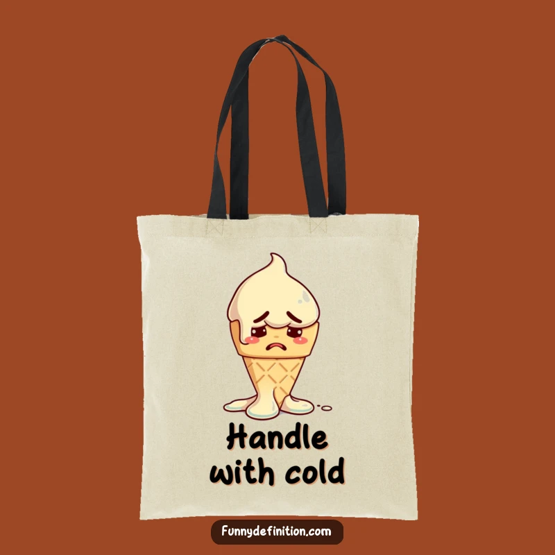 Funny Melting Ice Cream Tote Bag - Hilarious Dessert Carry-All