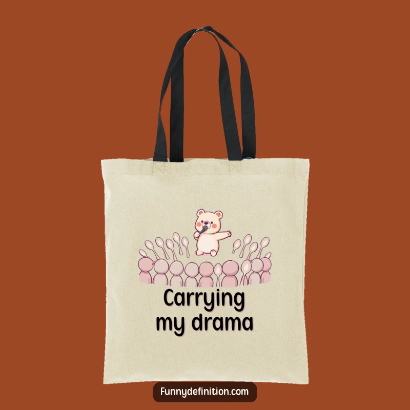 Funny Opera Bear Tote Bag: Tiny Bear Aria, Whimsical Accessory for Everyday