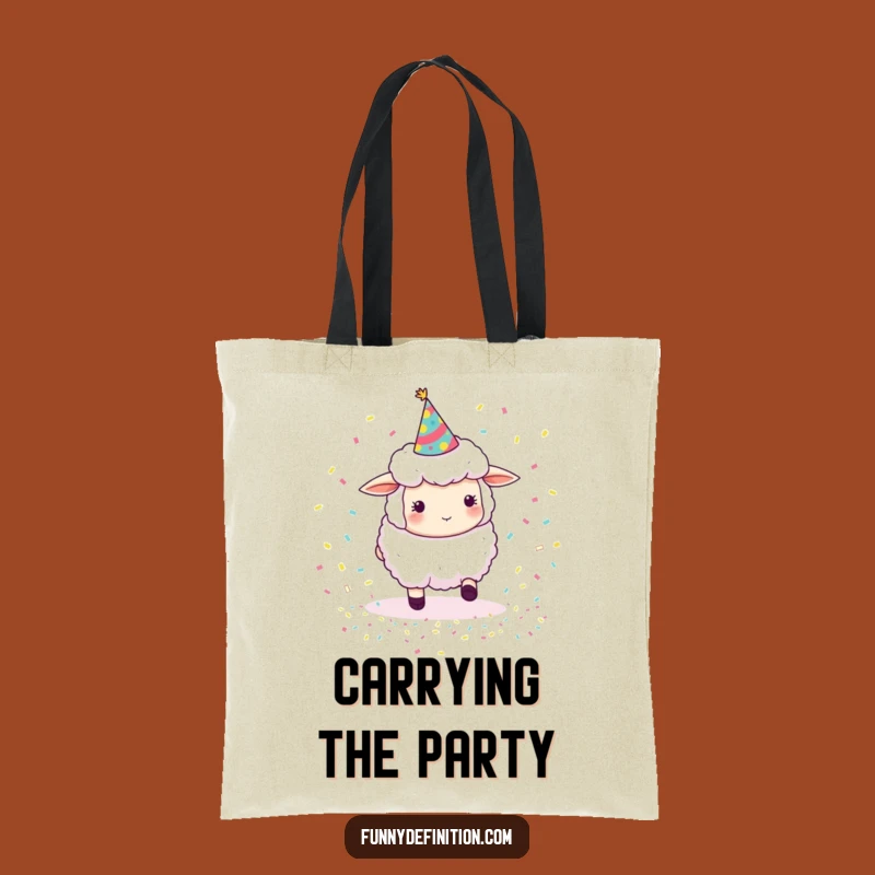 Funny Sheep Herding Confetti Tote Bag: Humorous Accessory for Party Goers