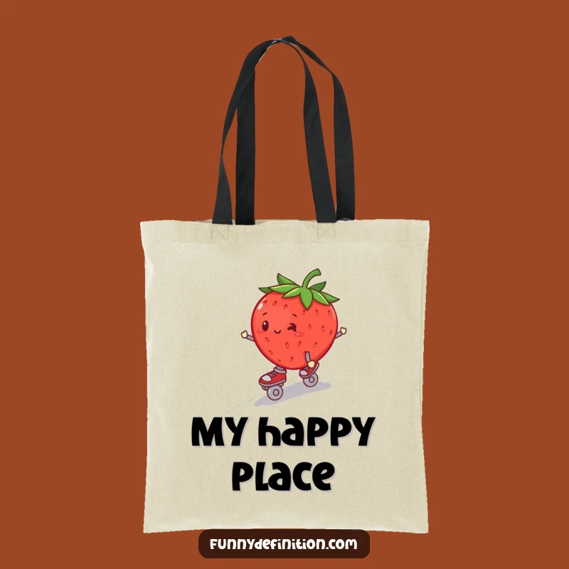 Funny Strawberry Roller Skate Tote Bag - Carry Your Fun, Chic Funny Gift