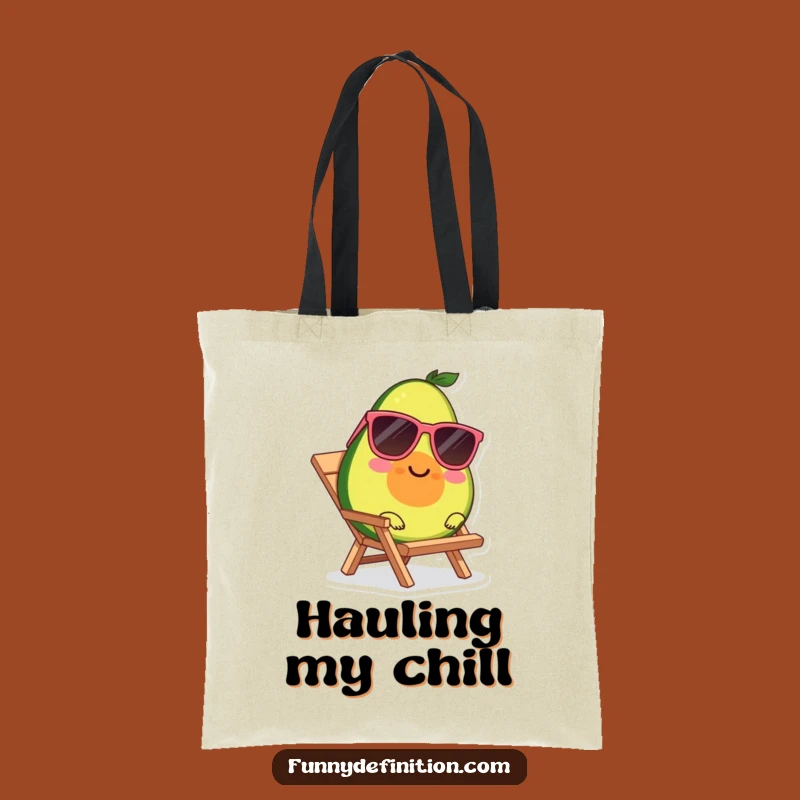Funny Avocado Tote Bag - Sunglasses Beach Lounger Shopping Bag Funny Gift