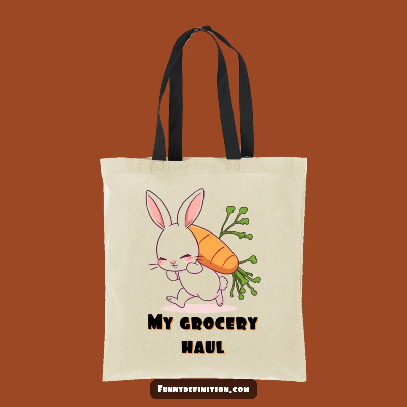 Funny Rabbit Giant Carrot Tote Bag - Hilarious Gardener Accessory