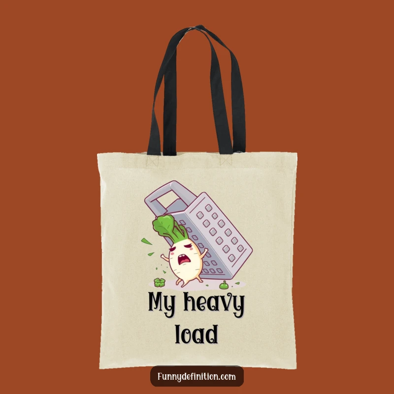 Funny Panicked Radish Grater Tote Bag: Humorous & Practical Carry-All